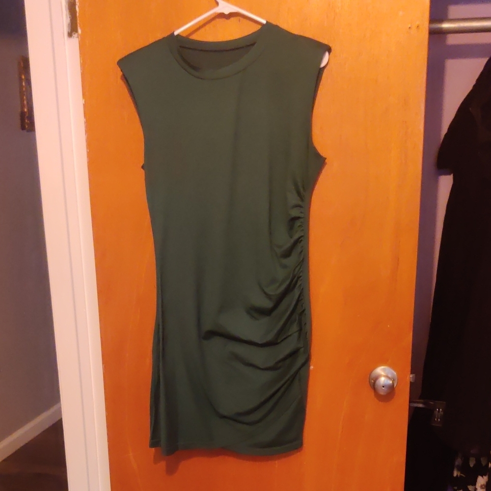 SHEIN Forest Green Sleeveless Mini Dress